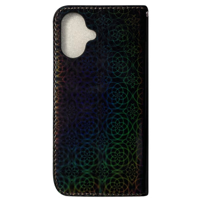 For iPhone 16 Plus Colorful Magnetic Buckle Leather Phone Case(Black) - iPhone 16 Plus Cases by buy2fix | Online Shopping UK | buy2fix