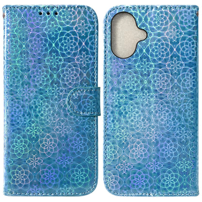 For iPhone 16 Colorful Magnetic Buckle Leather Phone Case(Blue) - iPhone 16 Cases by buy2fix | Online Shopping UK | buy2fix