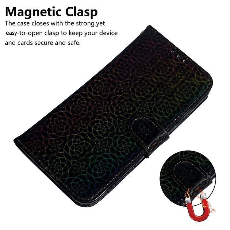 For Motorola Moto G Play 4G 2024 Colorful Magnetic Buckle Leather Phone Case(Black) - Motorola Cases by buy2fix | Online Shopping UK | buy2fix