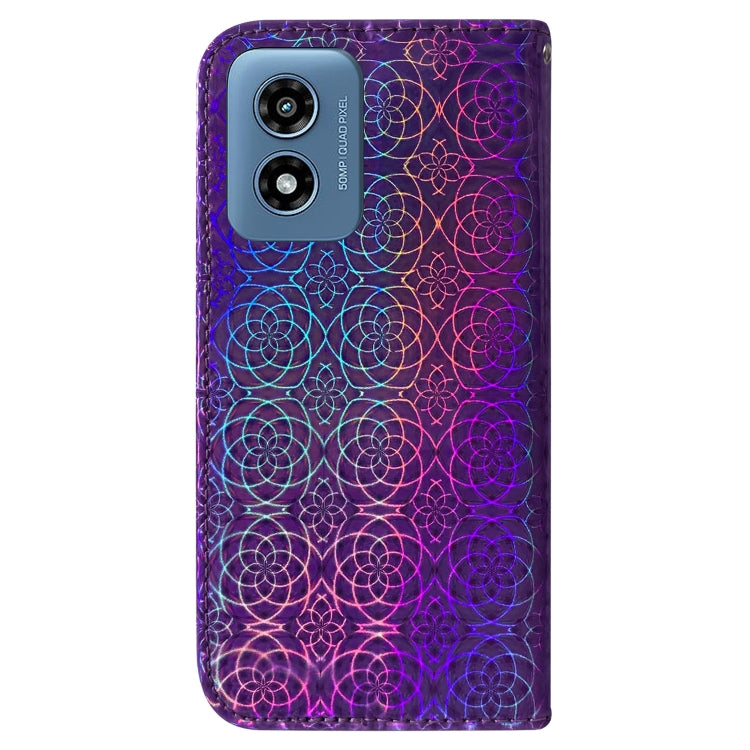 For Motorola Moto G Play 4G 2024 Colorful Magnetic Buckle Leather Phone Case(Purple) - Motorola Cases by buy2fix | Online Shopping UK | buy2fix