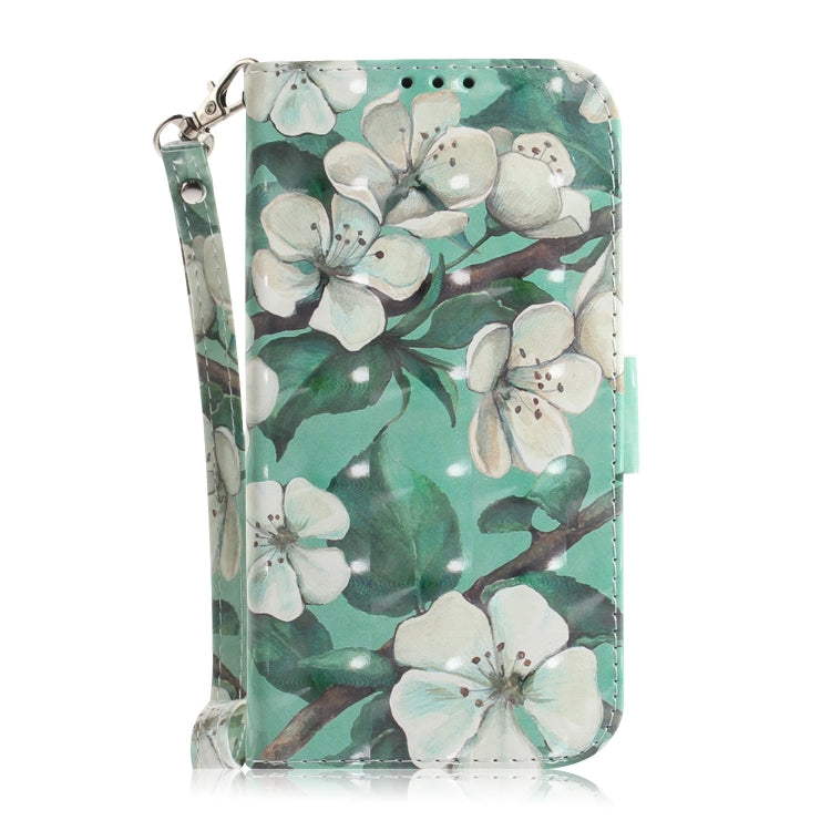 For iPhone 16 Plus 3D Colored Horizontal Flip Leather Phone Case(Watercolor Flower) - iPhone 16 Plus Cases by buy2fix | Online Shopping UK | buy2fix