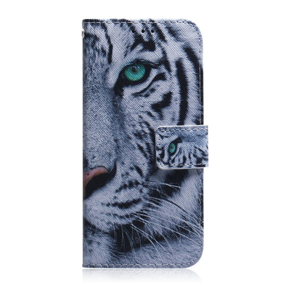 For iPhone 16 Plus Coloured Drawing Flip Leather Phone Case(Tiger) - iPhone 16 Plus Cases by buy2fix | Online Shopping UK | buy2fix