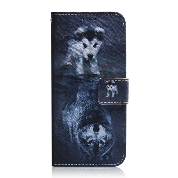 For iPhone 16 Plus Coloured Drawing Flip Leather Phone Case(Wolf and Dog) - iPhone 16 Plus Cases by buy2fix | Online Shopping UK | buy2fix