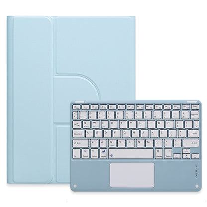 For iPad 10th Gen 10.9 2022 Square Button 360 Degree Rotatable Bluetooth Keyboard Leather Case with Touchpad(Sky Blue) - Universal by buy2fix | Online Shopping UK | buy2fix