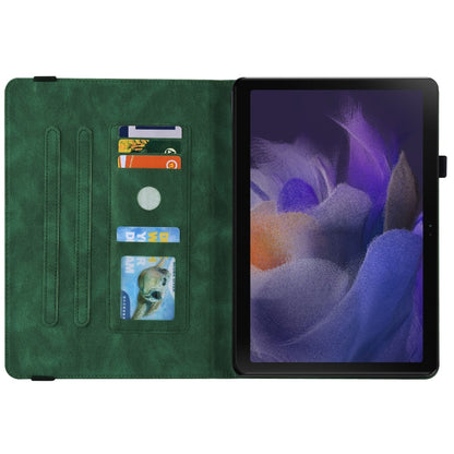 For Samsung Galaxy Tab А9 Butterfly Flower Embossed Leather Tablet Case(Green) - Galaxy Tab A9 by buy2fix | Online Shopping UK | buy2fix