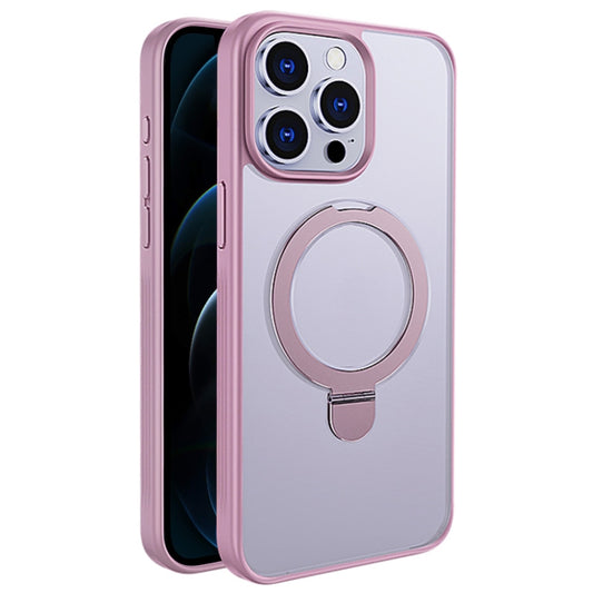 For iPhone 12 Pro Max Multifunctional MagSafe Holder Phone Case(Pink) - iPhone 12 Pro Max Cases by buy2fix | Online Shopping UK | buy2fix