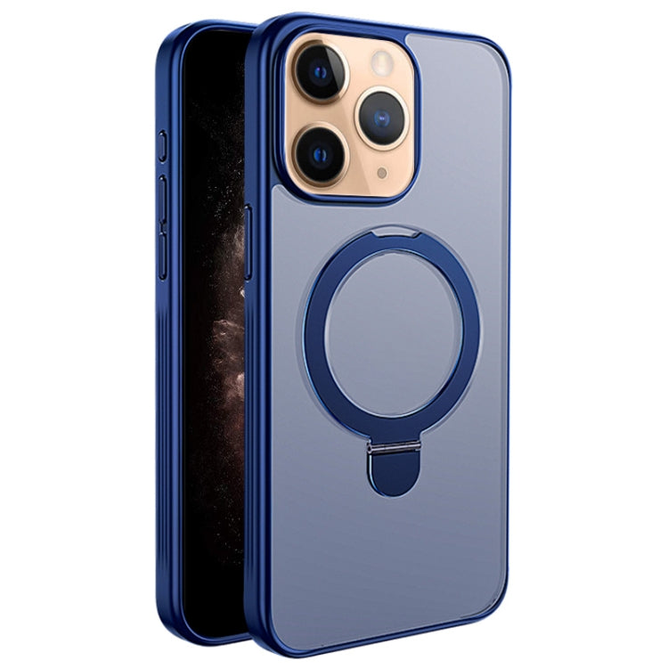 For iPhone 11 Pro Multifunctional MagSafe Holder Phone Case(Blue) - iPhone 11 Pro Cases by buy2fix | Online Shopping UK | buy2fix