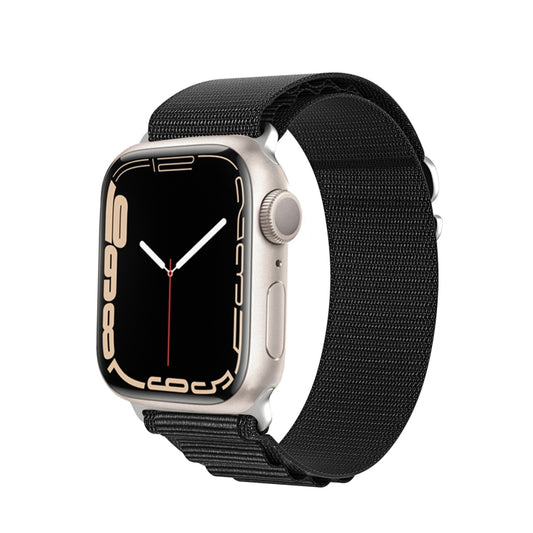 For Apple Watch Series 8 41mm DUX DUCIS GS Series Nylon Loop Watch Band(Black) - Watch Bands by DUX DUCIS | Online Shopping UK | buy2fix