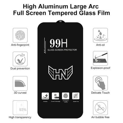 For iPhone 16 Plus High Aluminum Large Arc Full Screen Tempered Glass Film - iPhone 16 Plus Tempered Glass by buy2fix | Online Shopping UK | buy2fix