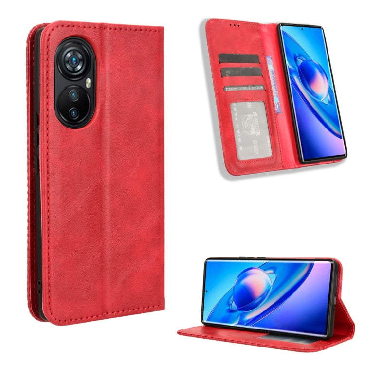 For Blackview A200 Pro Magnetic Buckle Retro Texture Leather Phone Case(Red) - More Brand by buy2fix | Online Shopping UK | buy2fix