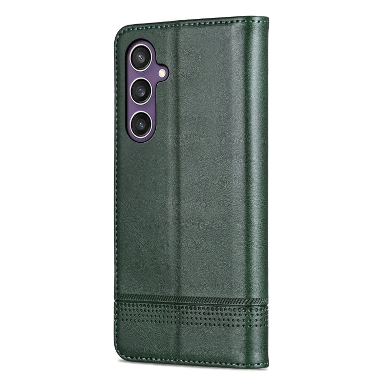 For Samsung Galaxy S24+ 5G AZNS Magnetic Calf Texture Flip Leather Phone Case(Dark Green) - Galaxy S24+ 5G Cases by AZNS | Online Shopping UK | buy2fix