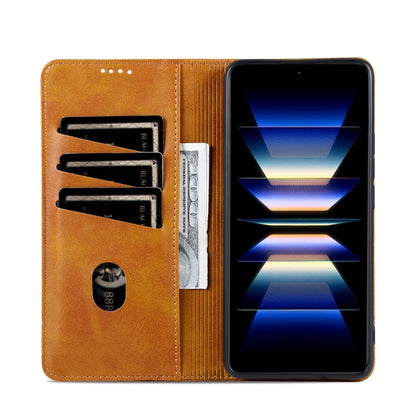 For Samsung Galaxy S24+ 5G AZNS Magnetic Calf Texture Flip Leather Phone Case(Light Brown) - Galaxy S24+ 5G Cases by AZNS | Online Shopping UK | buy2fix