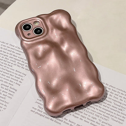 For iPhone 16 Plus Wave Bubbles TPU Phone Case(Pearlescent Brown) - iPhone 16 Plus Cases by buy2fix | Online Shopping UK | buy2fix