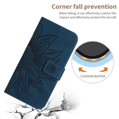 For Google Pixel 9 Pro XL Skin Feel Sun Flower Embossed Flip Leather Phone Case with Lanyard(Inky Blue) - Google Cases by buy2fix | Online Shopping UK | buy2fix