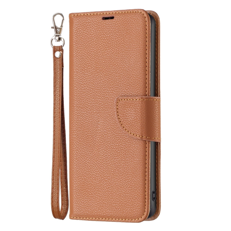 For Samsung Galaxy A55 Litchi Texture Pure Color Flip Leather Phone Case(Brown) - Galaxy Phone Cases by buy2fix | Online Shopping UK | buy2fix