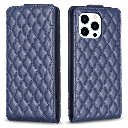 For iPhone 16 Pro Diamond Lattice Vertical Flip Leather Phone Case(Blue) - iPhone 16 Pro Cases by buy2fix | Online Shopping UK | buy2fix