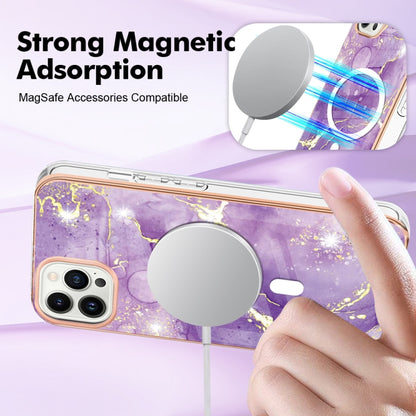 For iPhone 13 Pro Marble Pattern Dual-side IMD Magsafe TPU Phone Case(Purple 002) - iPhone 13 Pro Cases by buy2fix | Online Shopping UK | buy2fix