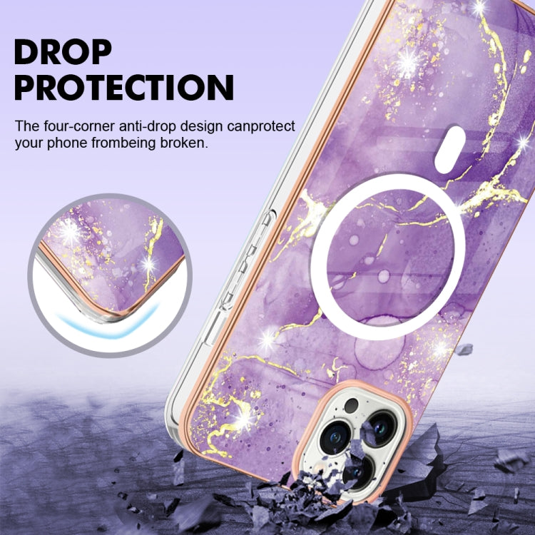 For iPhone 13 Pro Marble Pattern Dual-side IMD Magsafe TPU Phone Case(Purple 002) - iPhone 13 Pro Cases by buy2fix | Online Shopping UK | buy2fix