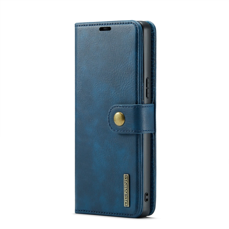 For Sony Xperia 10 VI DG.MING Crazy Horse Texture Detachable Magnetic Leather Phone Case(Blue) - Sony Cases by DG.MING | Online Shopping UK | buy2fix