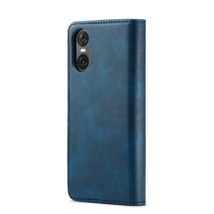 For Sony Xperia 10 VI DG.MING Crazy Horse Texture Detachable Magnetic Leather Phone Case(Blue) - Sony Cases by DG.MING | Online Shopping UK | buy2fix