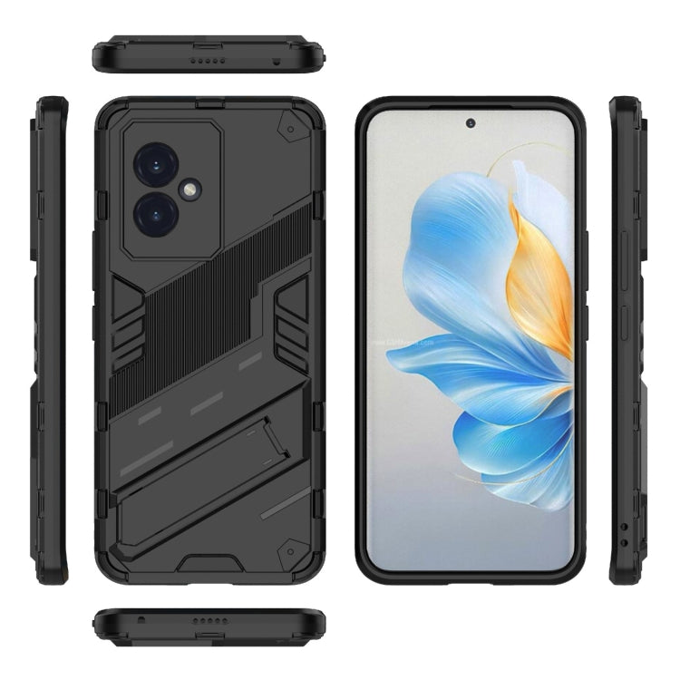 For Honor 100 5G Punk Armor 2 in 1 PC + TPU Phone Case with Holder(Black) - Honor Cases by buy2fix | Online Shopping UK | buy2fix