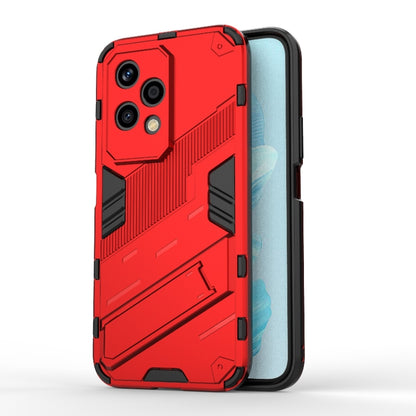 For Honor 200 Lite Global Punk Armor 2 in 1 PC + TPU Phone Case with Holder(Red) - Honor Cases by buy2fix | Online Shopping UK | buy2fix