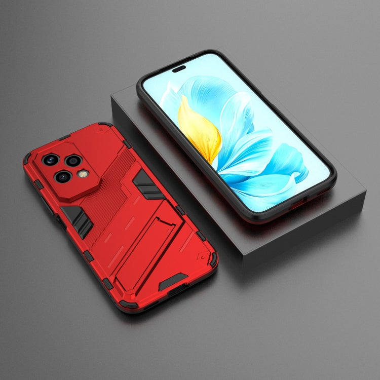 For Honor 200 Lite Global Punk Armor 2 in 1 PC + TPU Phone Case with Holder(Red) - Honor Cases by buy2fix | Online Shopping UK | buy2fix