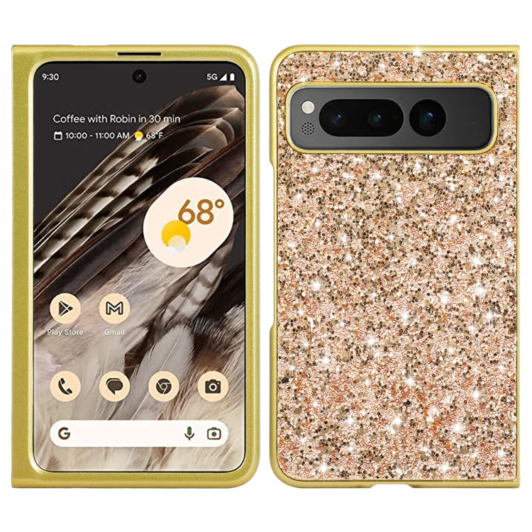 For Google Pixel Fold Glitter Powder Shockproof TPU Phone Case(Gold) - Google Cases by buy2fix | Online Shopping UK | buy2fix