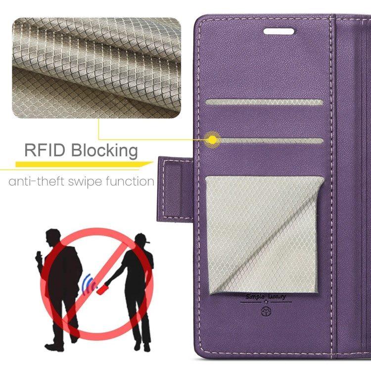 For Samsung Galaxy Z Fold6 5G CaseMe 023 Butterfly Buckle Litchi Texture RFID Anti-theft Leather Phone Case(Pearly Purple) - Galaxy Z Fold6 5G Cases by CaseMe | Online Shopping UK | buy2fix