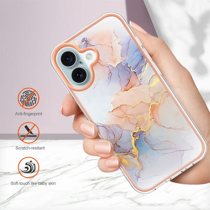 For iPhone 16 Plus Electroplating Pattern IMD TPU Shockproof Case(Milky Way White Marble) - iPhone 16 Plus Cases by buy2fix | Online Shopping UK | buy2fix