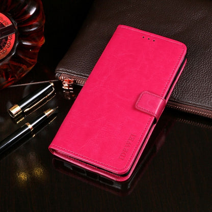 For vivo X100 idewei Crazy Horse Texture Leather Phone Case(Rose Red) - X100 Cases by idewei | Online Shopping UK | buy2fix