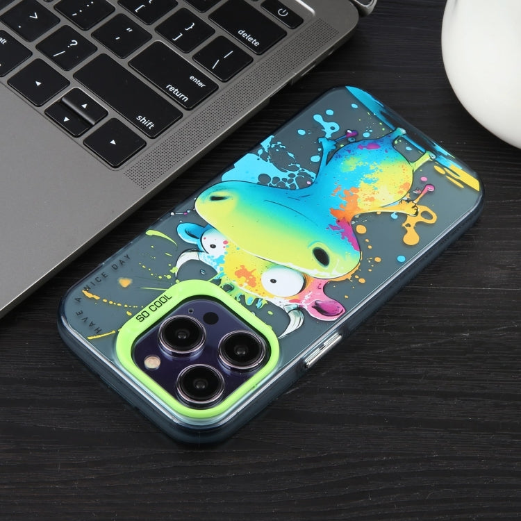 For iPhone 16 Plus Animal Pattern Oil Painting Series PC + TPU Phone Case(Eating Rat) - iPhone 16 Plus Cases by buy2fix | Online Shopping UK | buy2fix