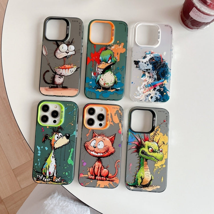 For iPhone 16 Plus Animal Pattern Oil Painting Series PC + TPU Phone Case(Tattered Astronaut) - iPhone 16 Plus Cases by buy2fix | Online Shopping UK | buy2fix