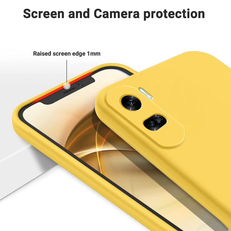 For Honor 90 Lite / X50i Pure Color Liquid Silicone Shockproof Phone Case(Yellow) - Honor Cases by buy2fix | Online Shopping UK | buy2fix