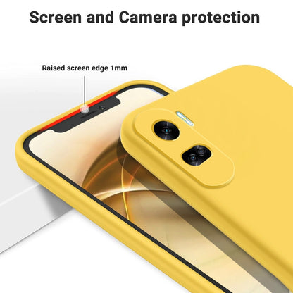 For Honor 90 Lite / X50i Pure Color Liquid Silicone Shockproof Phone Case(Yellow) - Honor Cases by buy2fix | Online Shopping UK | buy2fix