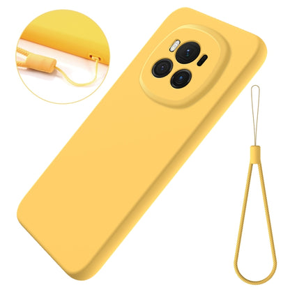 For Honor Magic6 Pure Color Liquid Silicone Shockproof Phone Case(Yellow) - Honor Cases by buy2fix | Online Shopping UK | buy2fix