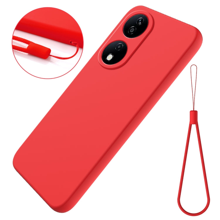 For Honor 90 Smart Pure Color Liquid Silicone Shockproof Phone Case(Red) - Honor Cases by buy2fix | Online Shopping UK | buy2fix