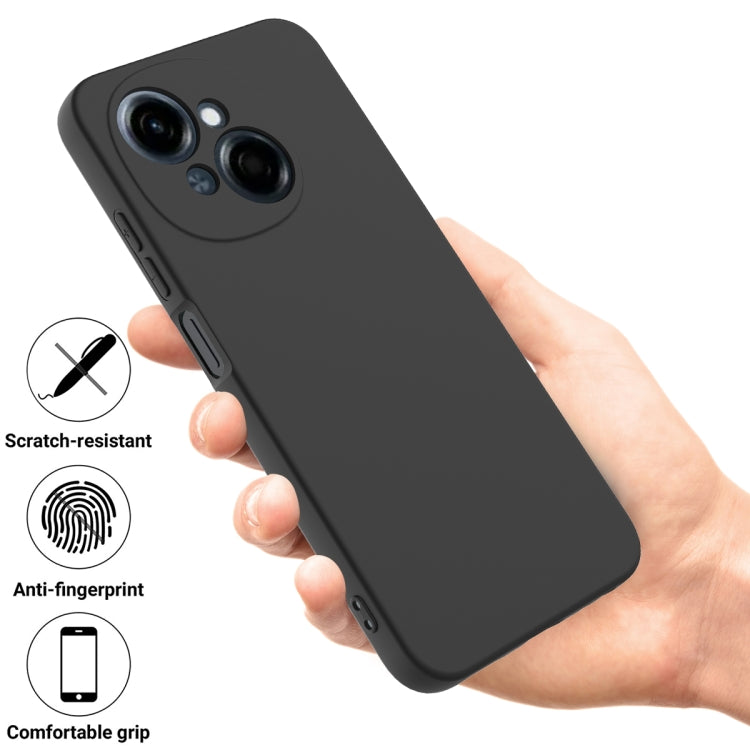 For Tecno Pop 9 4G / Spark Go 1 Pure Color Liquid Silicone Shockproof Phone Case(Black) - Tecno Cases by buy2fix | Online Shopping UK | buy2fix