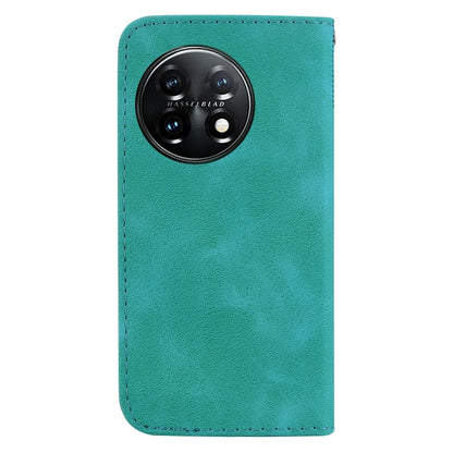 For OnePlus 11 Seven-shaped Embossed Leather Phone Case(Green) - OnePlus Cases by buy2fix | Online Shopping UK | buy2fix