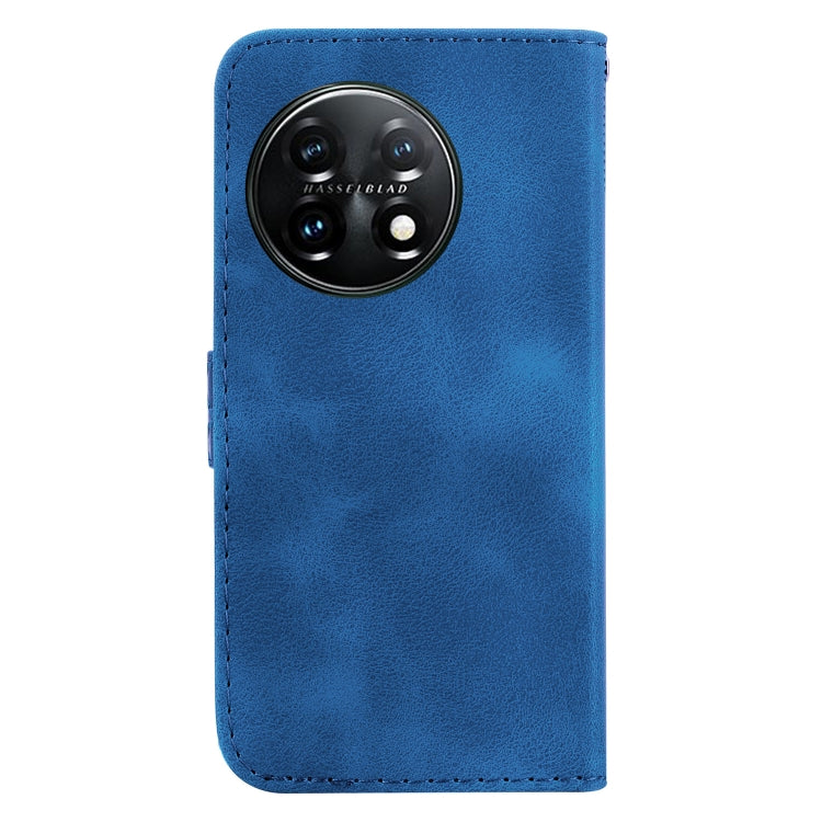 For OnePlus 11 Seven-shaped Embossed Leather Phone Case(Blue) - OnePlus Cases by buy2fix | Online Shopping UK | buy2fix