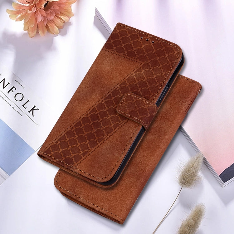 For Google Pixel 9 Pro 7-shaped Embossed Leather Phone Case(Brown) - Google Cases by buy2fix | Online Shopping UK | buy2fix