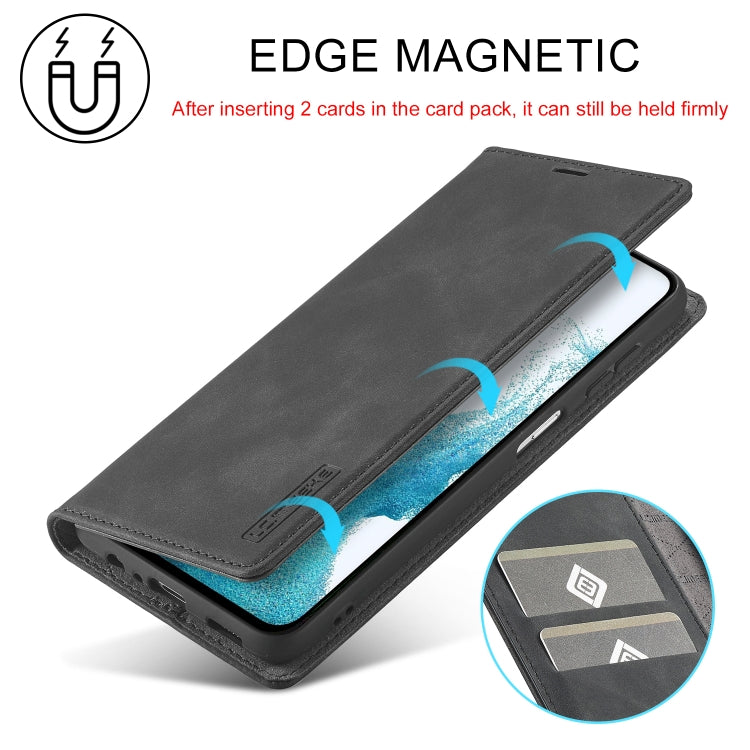 For Samsung Galaxy S23 FE 5G LC.IMEEKE Strong Magnetism Microfiber Leather Phone Case(Black) - Galaxy S23 FE 5G Cases by LC.IMEEKE | Online Shopping UK | buy2fix