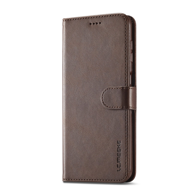 For Samsung Galaxy A05S LC.IMEEKE Calf Texture Leather Phone Case(Coffee) - Galaxy Phone Cases by LC.IMEEKE | Online Shopping UK | buy2fix