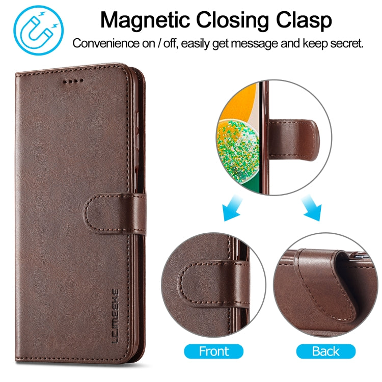 For Samsung Galaxy A15 5G LC.IMEEKE Calf Texture Leather Phone Case(Coffee) - Galaxy Phone Cases by LC.IMEEKE | Online Shopping UK | buy2fix