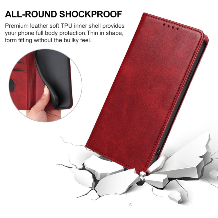 For Motorola Moto G 5G 2024 Magnetic Closure Leather Phone Case(Red) - Motorola Cases by buy2fix | Online Shopping UK | buy2fix