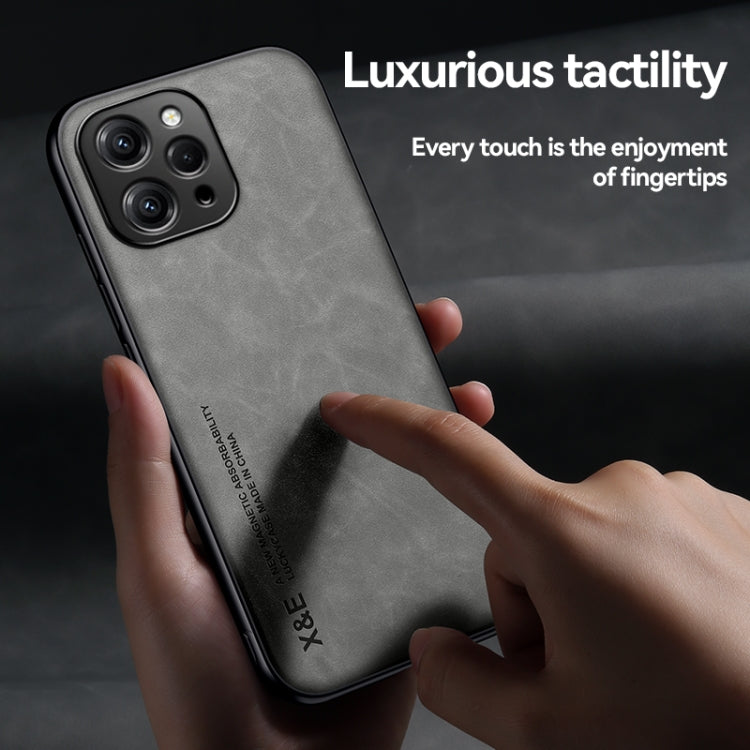 For Xiaomi 14 Ultra Skin Feel Magnetic Leather Back Phone Case(Dark Grey) - 14 Ultra Cases by buy2fix | Online Shopping UK | buy2fix