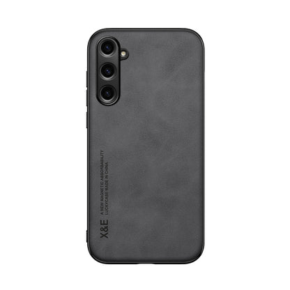For Samsung Galaxy S23 FE 5G Skin Feel Magnetic Leather Back Phone Case(Dark Grey) - Galaxy S23 FE 5G Cases by buy2fix | Online Shopping UK | buy2fix