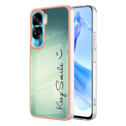 For Honor 90 Lite 5G Electroplating Marble Dual-side IMD Phone Case(Smile) - Honor Cases by buy2fix | Online Shopping UK | buy2fix