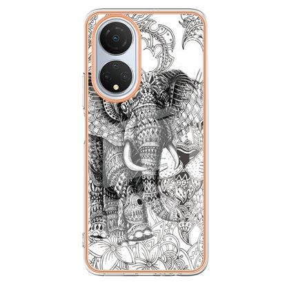 For Honor X7 Electroplating Marble Dual-side IMD Phone Case(Totem Elephant) - Honor Cases by buy2fix | Online Shopping UK | buy2fix