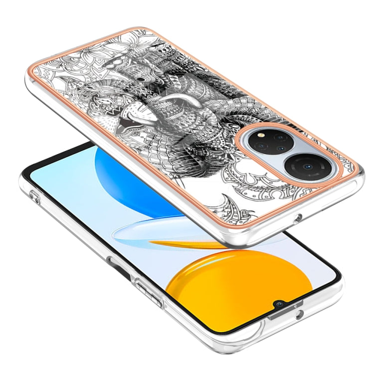 For Honor X7 Electroplating Marble Dual-side IMD Phone Case(Totem Elephant) - Honor Cases by buy2fix | Online Shopping UK | buy2fix